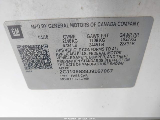 2G1105S38J9167067 Chevrolet IMPALA LT
