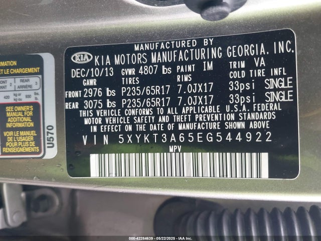 5XYKT3A65EG544922 KIA dohc t-gdi theta-ii