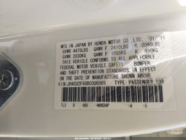 2011 ACURA TSX JH4CU2F68BC006069 Photo 8