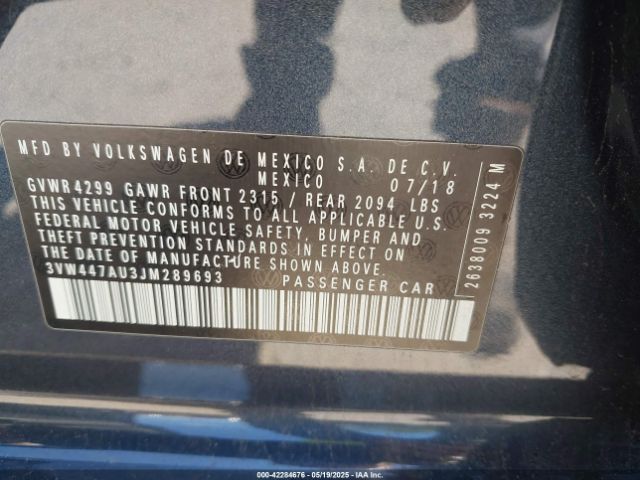 2018 VOLKSWAGEN GOLF GTI 3VW447AU3JM289693 Photo 8