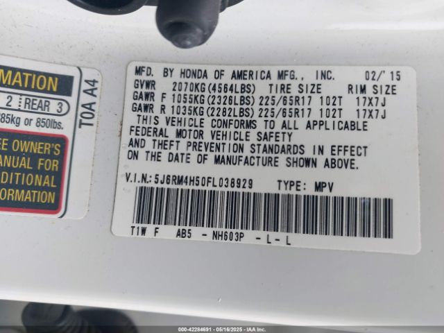 5J6RM4H50FL038929 Honda CR-V EX