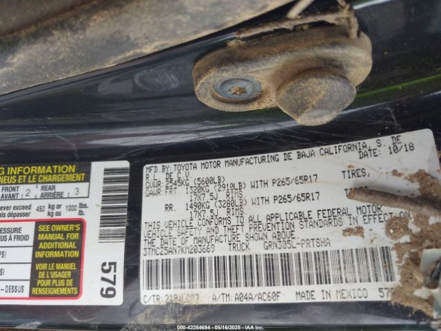 3TMCZ5AN7KM203669 Toyota Tacoma
