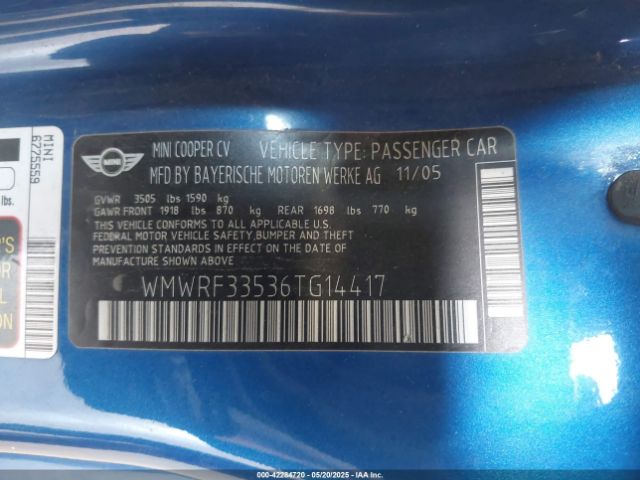 2006 MINI COOPER WMWRF33536TG14417 Photo 8