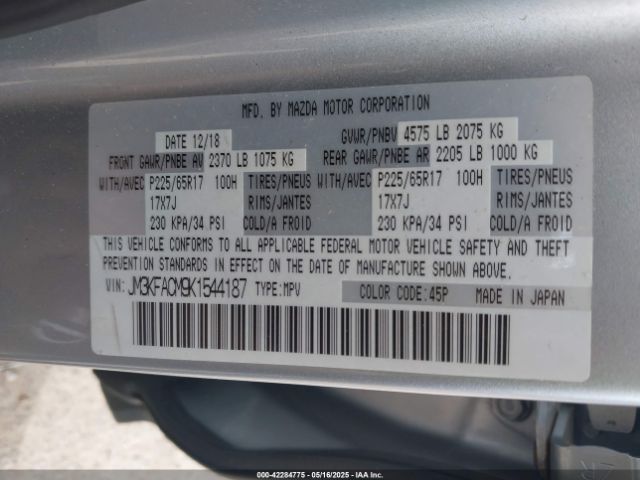 2019 MAZDA CX-5 JM3KFACM9K1544187 Photo 8
