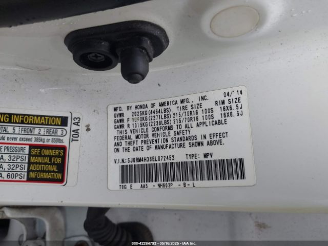 5J6RM4H36EL072452 Honda CR-V LX