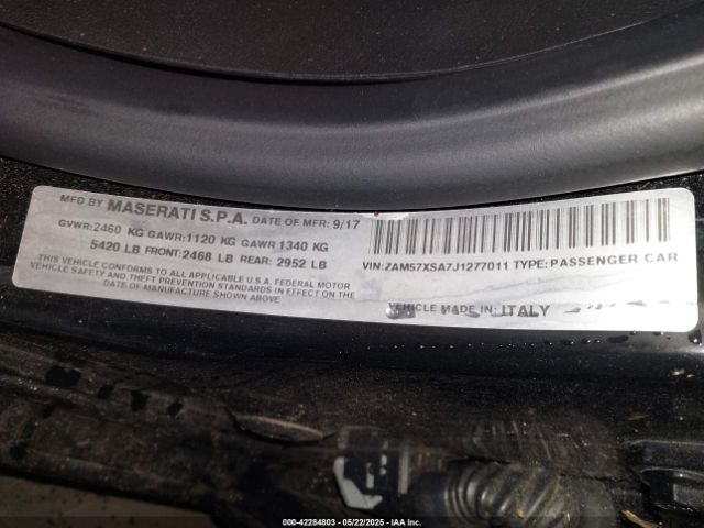 ZAM57XSA7J1277011 Maserati Ghibli