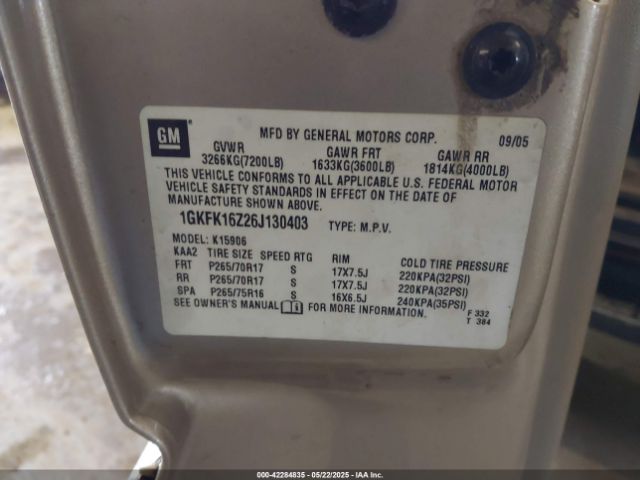 2006 GMC YUKON XL 1500 1GKFK16Z26J130403 Photo 8