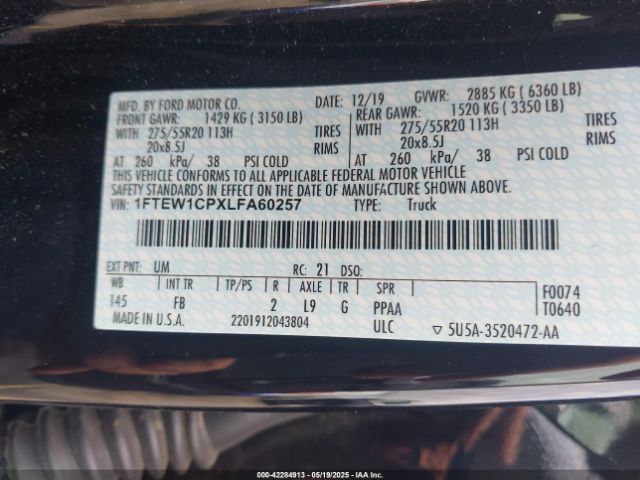 2020 FORD F-150 1FTEW1CPXLFA60257 Photo 8