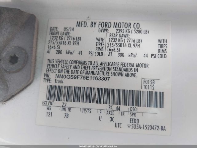 NM0GS9F75E1163307 Ford Transit Connect Xlt