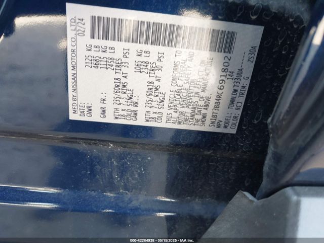 5N1BT3BB4RC691802 Nissan Rogue Sv Intelligent Awd