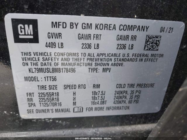 2021 CHEVROLET TRAILBLAZER KL79MUSL8MB178496 Photo 8