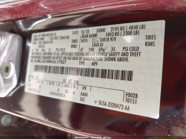 2019 LINCOLN MKC 5LMCJ2C96KUL17527 Photo 8