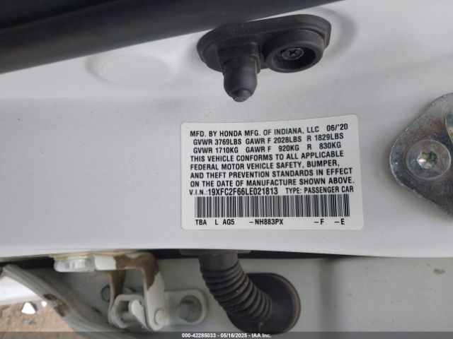 19XFC2F66LE021813 Honda Civic Lx
