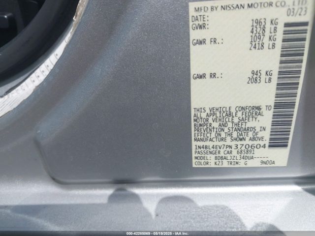 1N4BL4EV7PN370604 Nissan Altima Sl Fwd