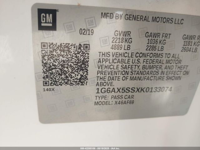 2019 CADILLAC CTS 1G6AX5SSXK0133074 Photo 8
