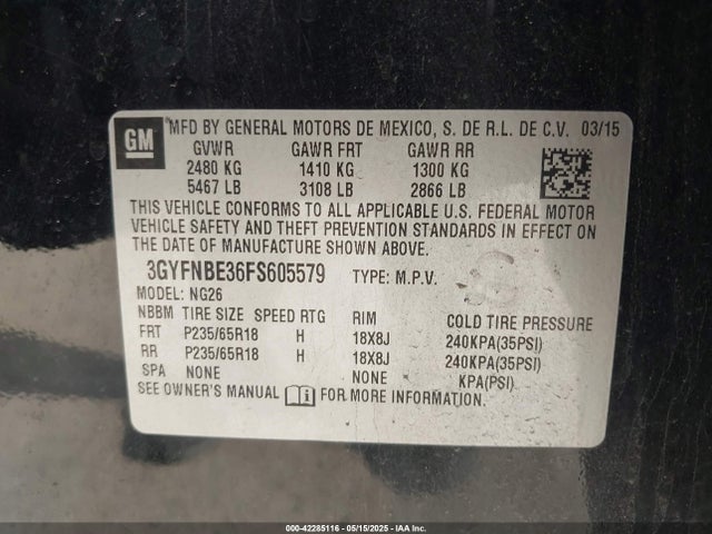 2015 CADILLAC SRX 3GYFNBE36FS605579 Photo 8