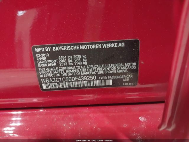 2013 BMW 328I WBA3C1C50DF439250 Photo 8