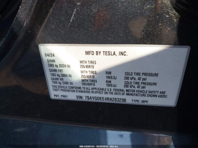 7SAYGDEE4RA283298 Tesla Model Y Long Range Dual Motor All-wheel Drive