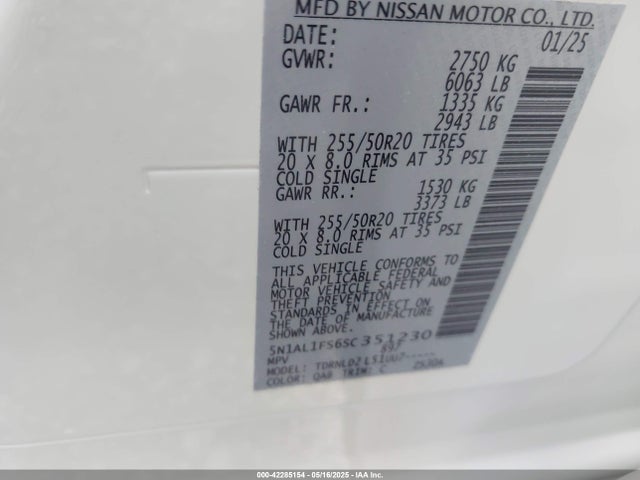 5N1AL1FS6SC351230 Infiniti 2025