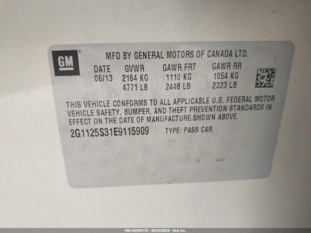 2G1125S31E9115909 Chevrolet Impala 2lt