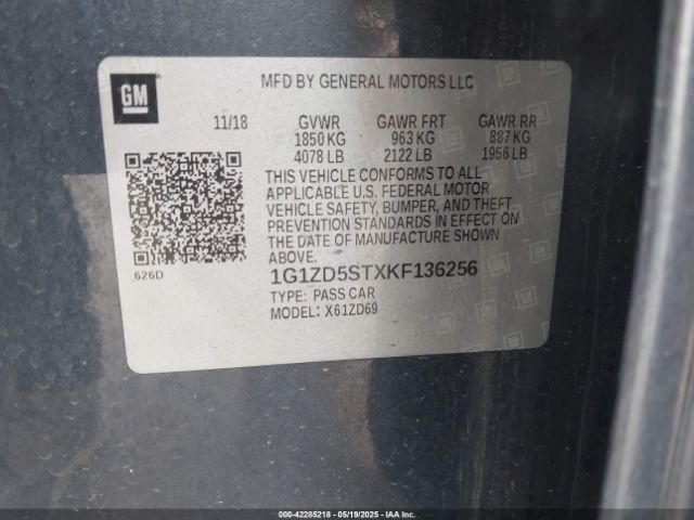 2019 CHEVROLET MALIBU 1G1ZD5STXKF136256 Photo 8