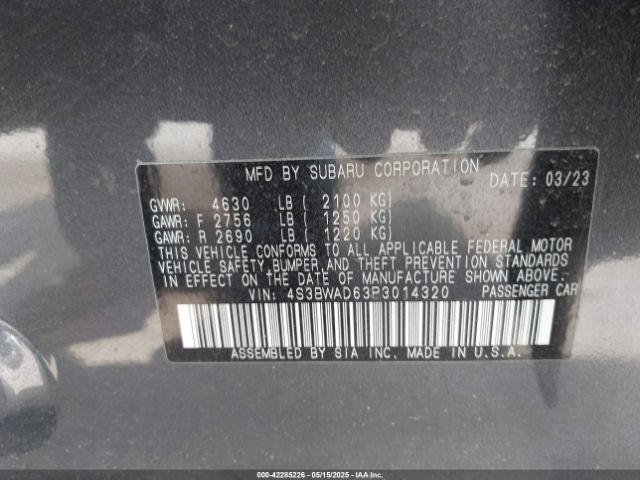 4S3BWAD63P3014320 Subaru Legacy Premium