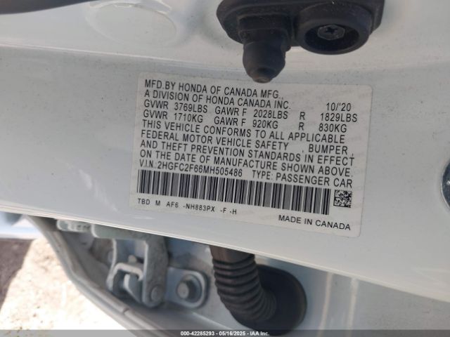 2HGFC2F66MH505486 Honda Civic Lx