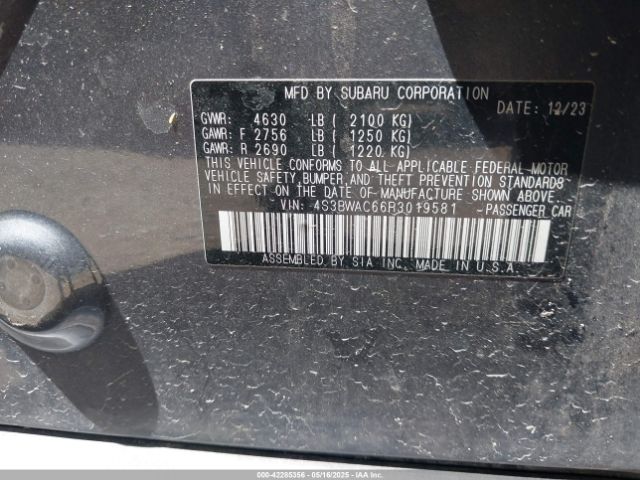 4S3BWAC66R3019581 Subaru Legacy Premium