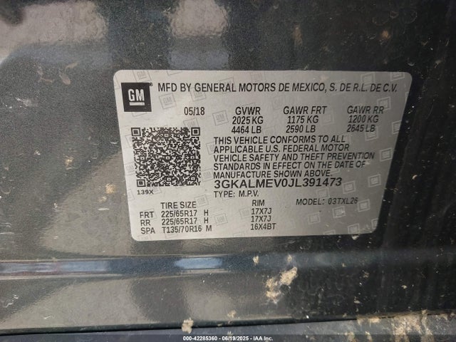 3GKALMEV0JL391473 GMC lyx - direct injection, vvt, fgt, turbo, alum, gen 1