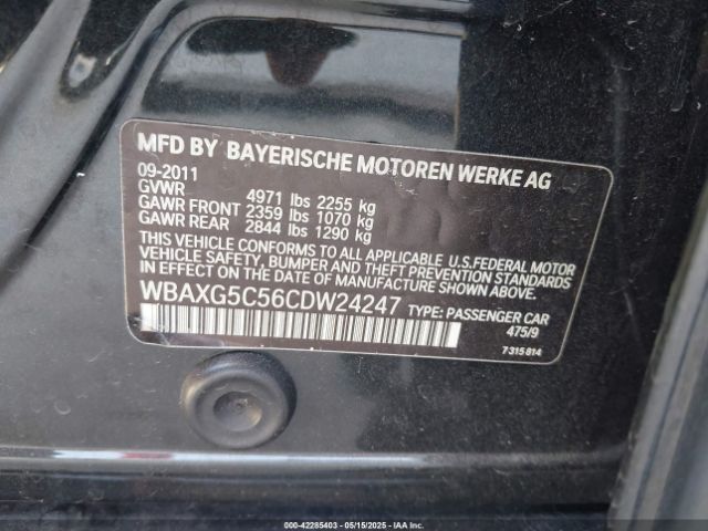 2012 BMW 528I WBAXG5C56CDW24247 Photo 8