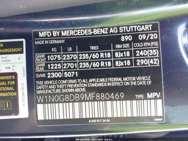 2021 MERCEDES-BENZ GLC 300 W1N0G8DB9MF880469 Photo 8