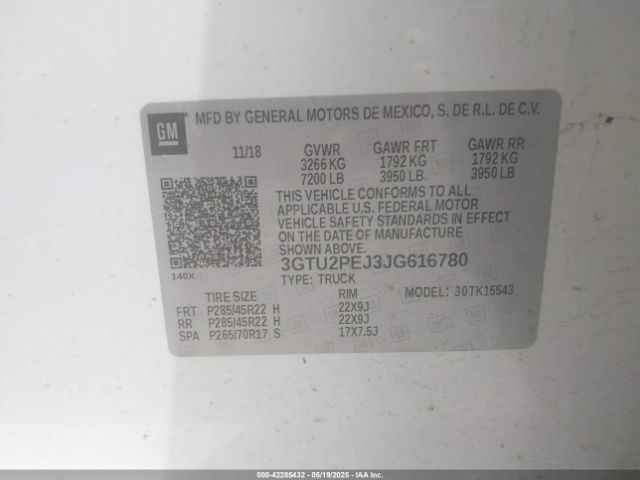 3GTU2PEJ3JG616780 GMC Sierra 1500 Denali