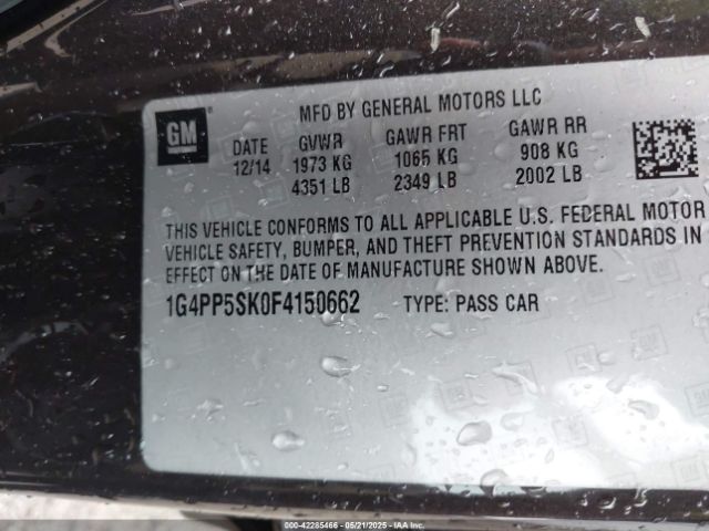 1G4PP5SK0F4150662 Buick Verano