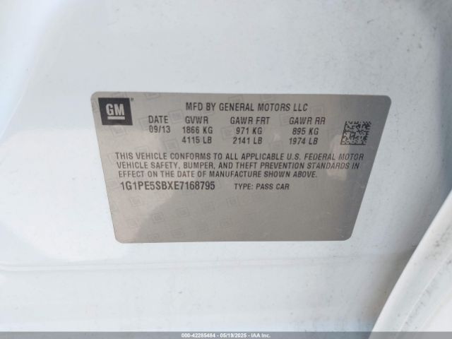 1G1PE5SBXE7168795 Chevrolet Cruze 2lt Auto