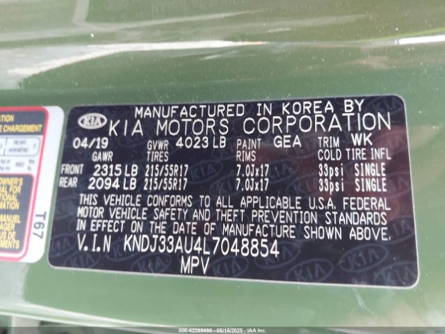 KNDJ33AU4L7048854 KIA SOUL EX