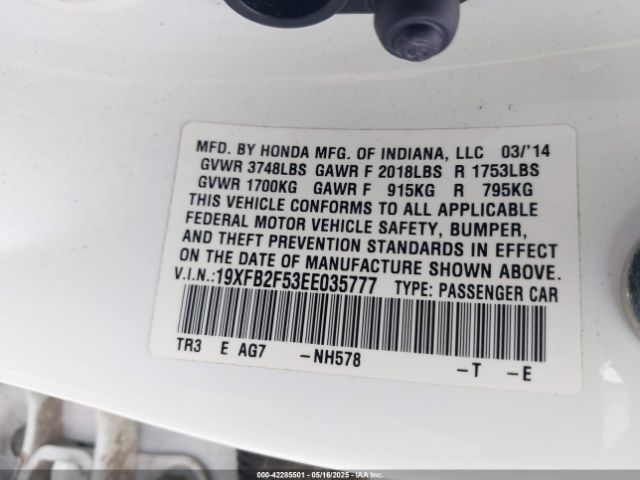 19XFB2F53EE035777 Honda Civic Lx