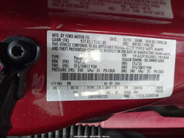 1FADP3N28EL181434 Ford Focus Titanium