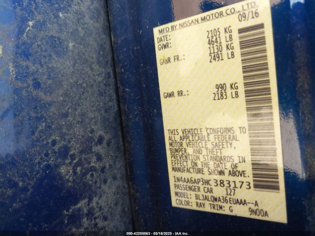1N4AA6AP3HC383173 Nissan Maxima 3.5 S