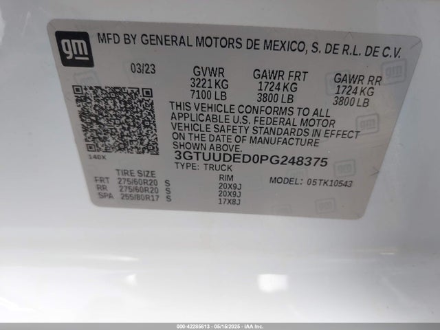 GMC l84 2023 3GTUUDED0PG248375 Image 9