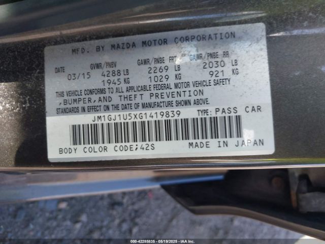 JM1GJ1U5XG1419839 Mazda Mazda6 I Sport