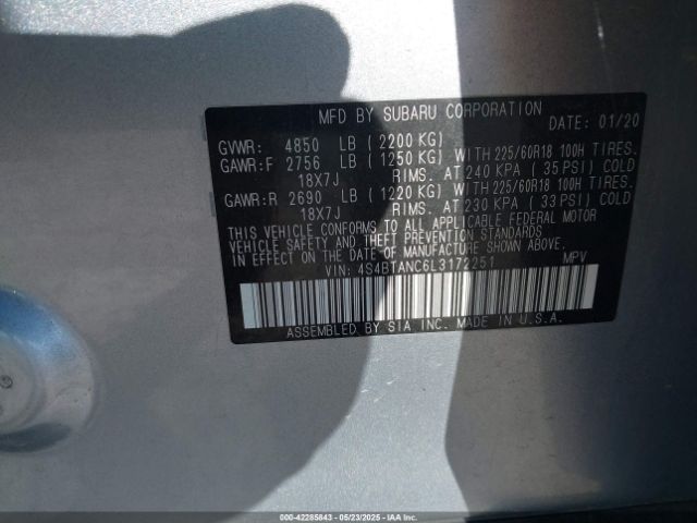 4S4BTANC6L3172251 Subaru u5