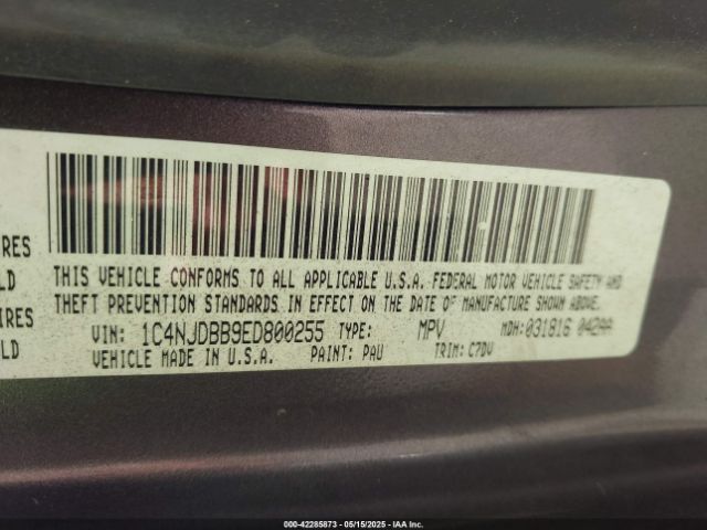 1C4NJDBB9ED800255 Jeep Compass Sport