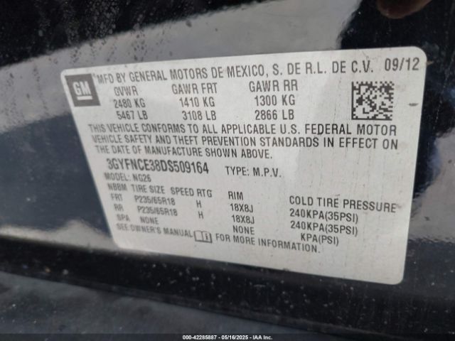 2013 CADILLAC SRX 3GYFNCE38DS509164 Photo 8