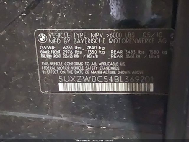 2011 BMW X5 5UXZW0C54BL369201 Photo 8