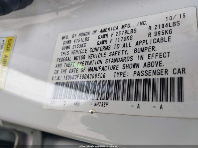 2016 ACURA TLX 19UUB3F50GA000506 Photo 8