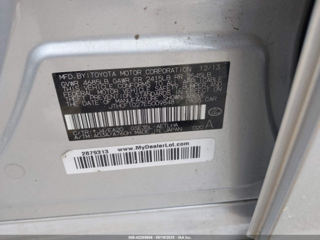 2014 LEXUS IS 250 JTHCF1D27E5009848 Photo 8