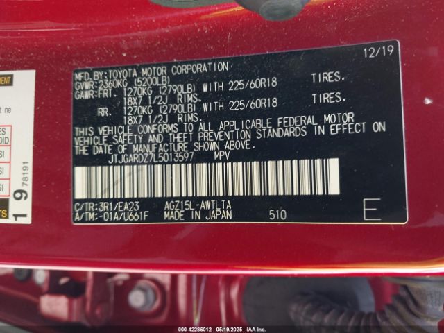 JTJGARDZ7L5013597 Lexus NX 300
