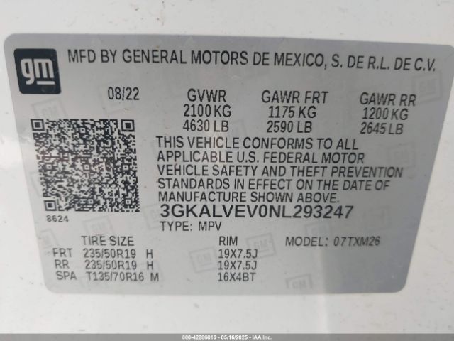 2022 GMC TERRAIN 3GKALVEV0NL293247 Photo 8
