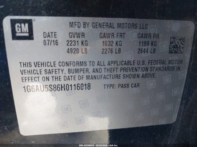 2017 CADILLAC CTS 1G6AU5S86H0116018 Photo 8