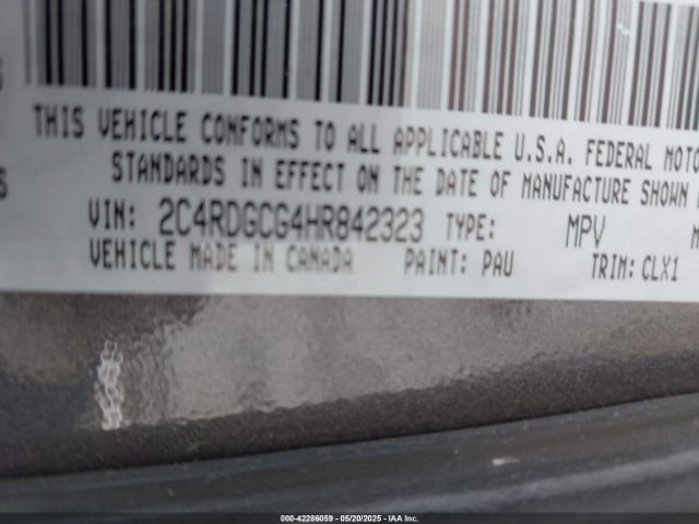 2C4RDGCG4HR842323 Dodge Grand Caravan Sxt